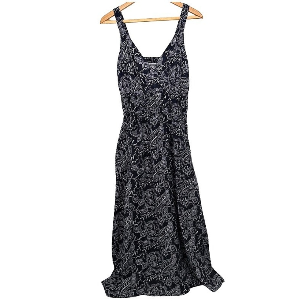 Universal Thread Sleeveless Maxi Dress Blue Cut Out Back Floral‎ Boho Sz Small